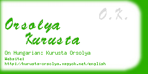 orsolya kurusta business card